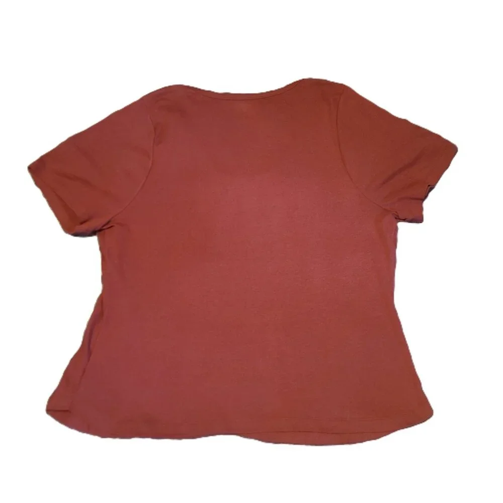 LANE BRYANT NWT Cotton Blend Wine/Burgundy Fitted Tee Plus Size 26/28 - Picture 11 of 11